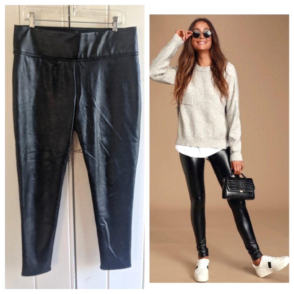 Faux leather leggings sz L